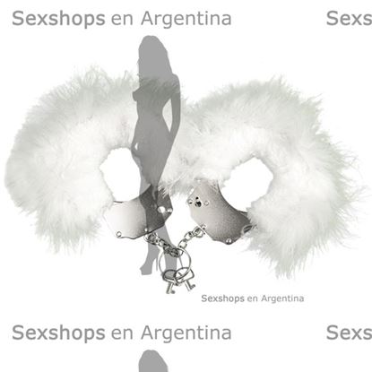 Esposas de peluche color blanco